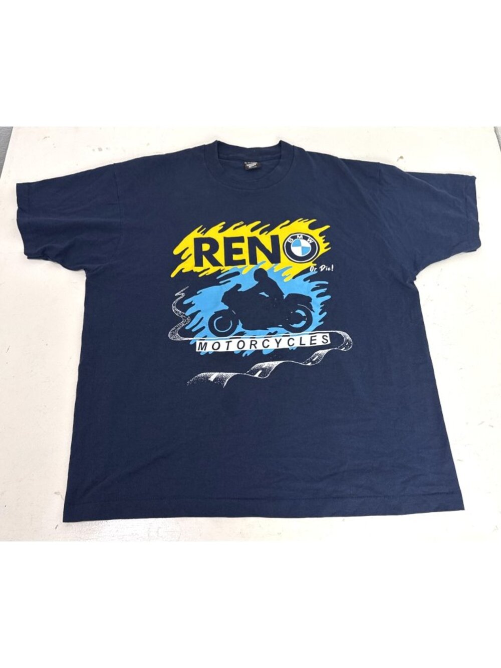 Vintage Reno Bmw Motorcycles Double Sided Graphic T-Shirt Mens Size 2Xl